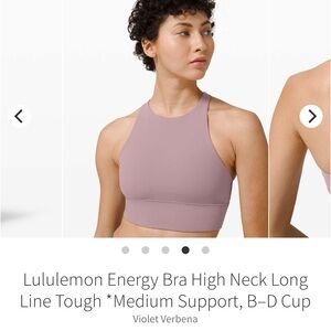 Lululemon Energy Bra High-Neck Longline size 10